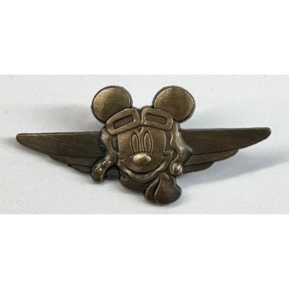 Disney Pin MICKEY MOUSE Pilot Aviator Wings 3D 2012 Antique Bronze Tone PP45201